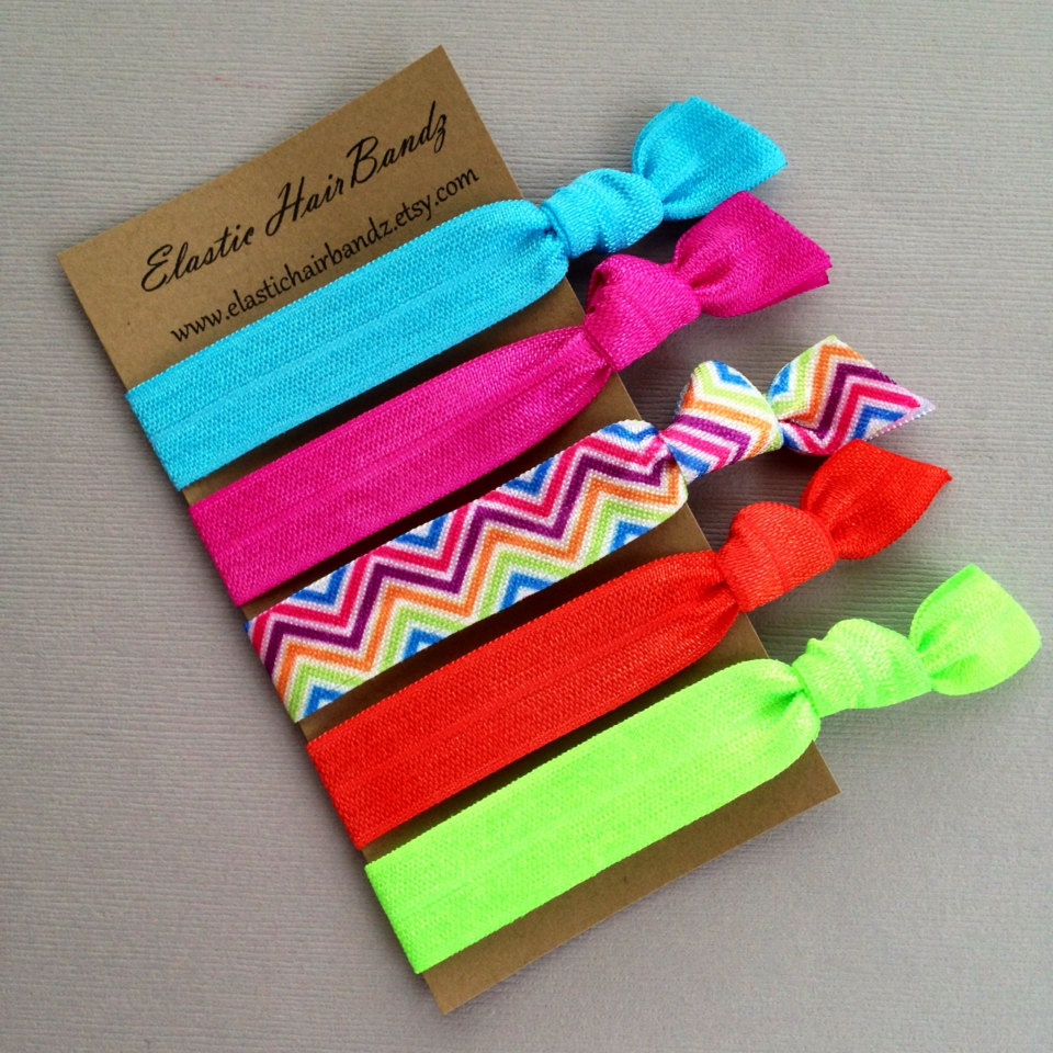 The Brandy Hair Tie-Ponytail Holder Collection - 5 Elastic Hair Ties ...